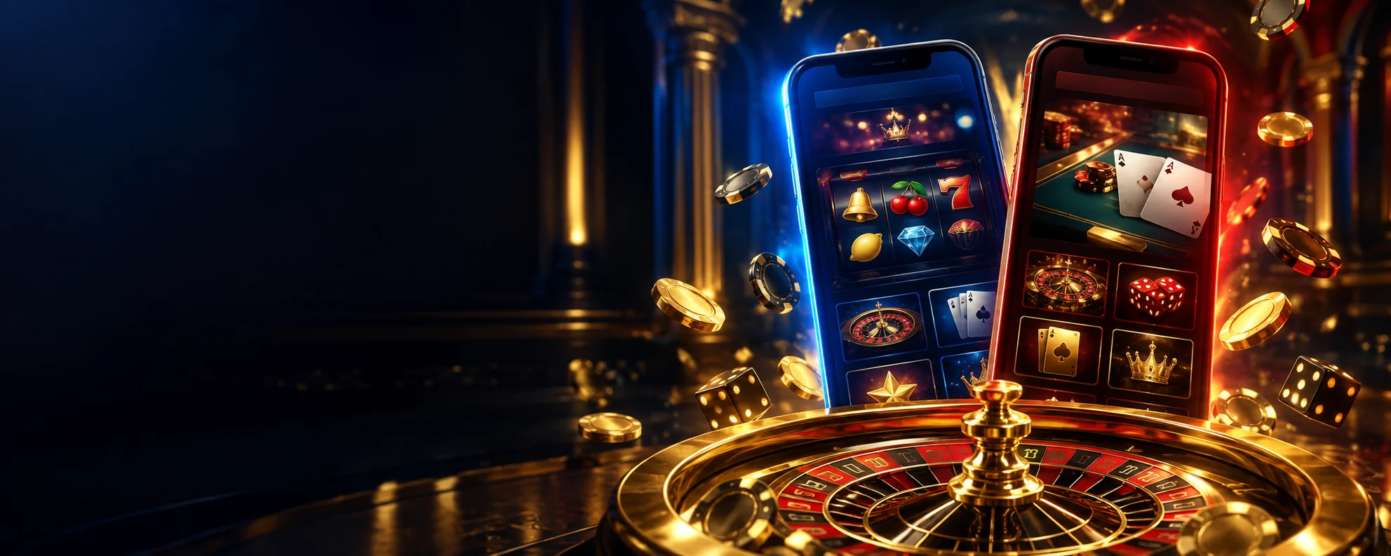 Două telefoane cu jocuri de casino